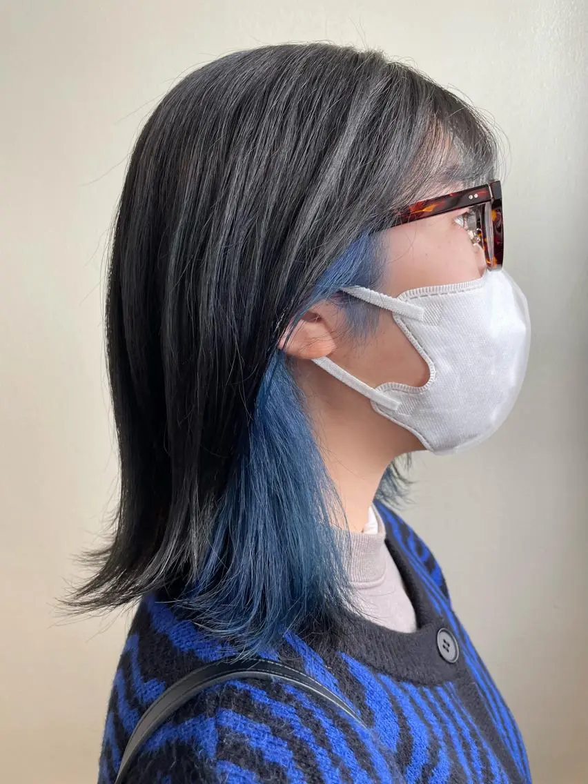 ミディアム カラー 西宮ハイトーンカラー ひらり💜のヘアスタイル