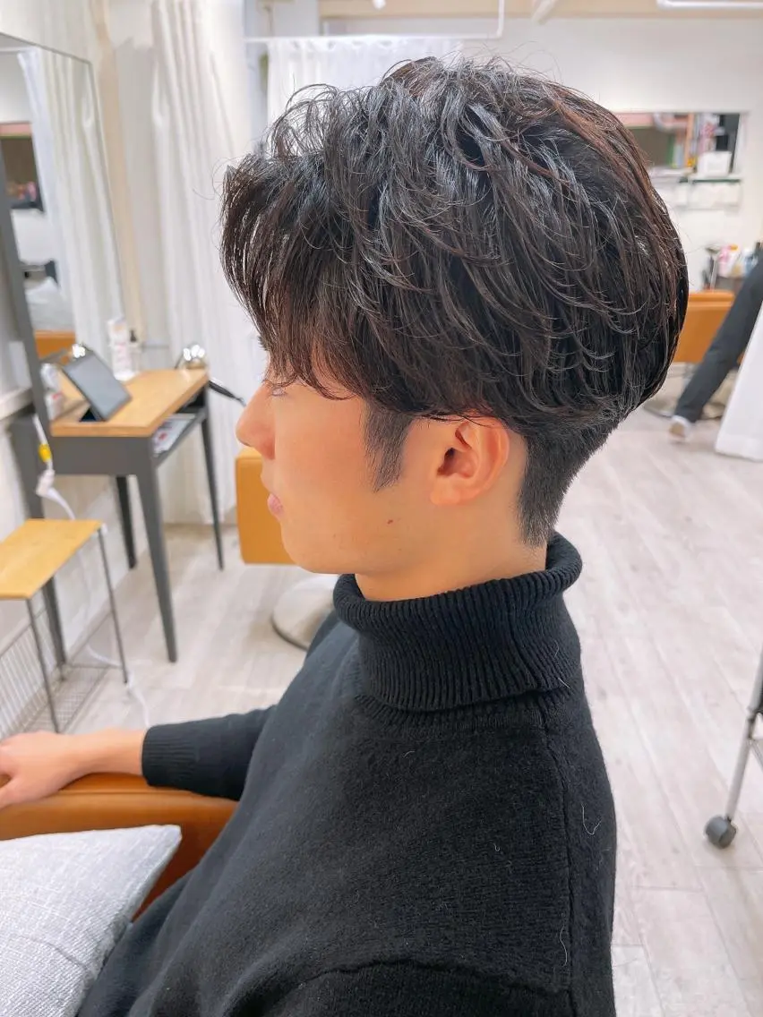 ミディアム パーマ メンズ カット パーマ トリートメント 【大宮】 メンズ専門吉川のヘアスタイル
