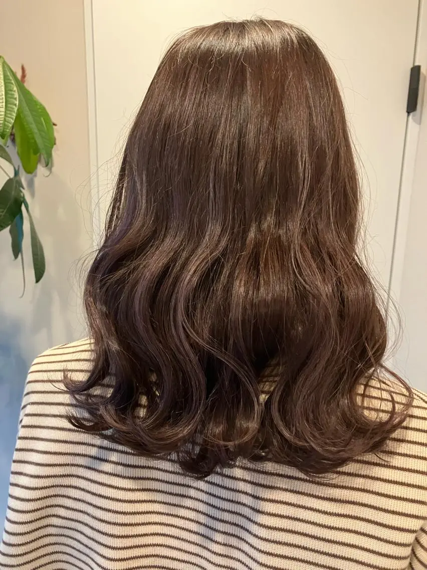 ロング カラー ハイライトカラー パープルカラー ハイライト Hair&Make Nahoのマツエク・マツパデザイン