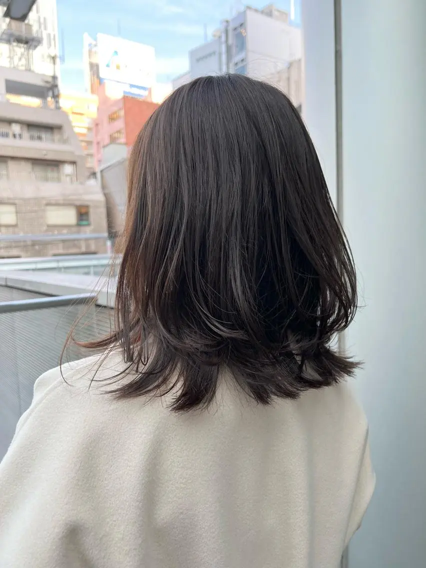ミディアム カラー 縮毛矯正 トリートメント Helena みなつのヘアスタイル