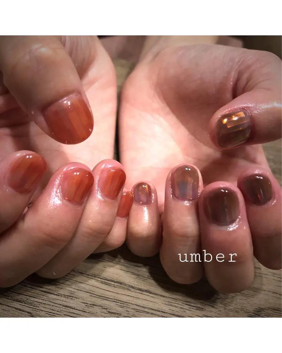 ネイル クリアネイル フットネイル フレンチネイル キラキラネイル マグネットネイル ハンドネイル umber 三茶1分のネイルデザイン