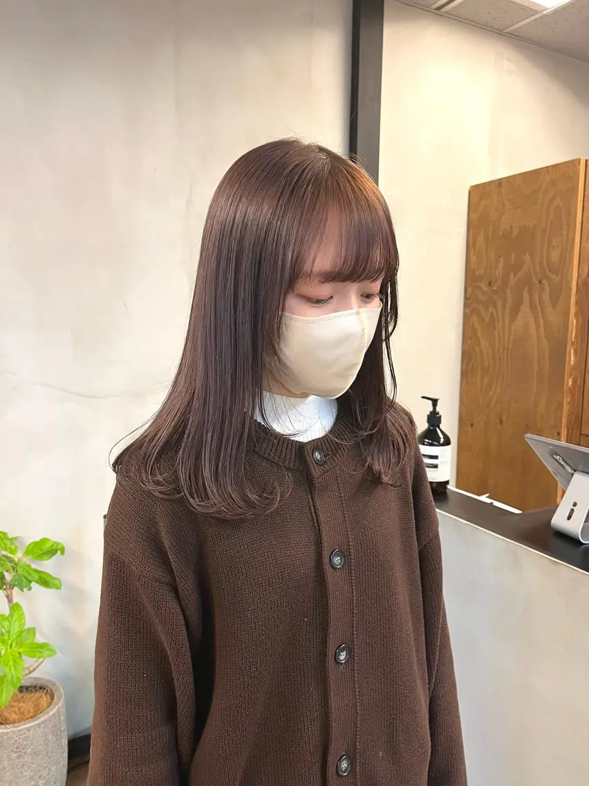セミロング カラー ブリーチ ena/ブリーチなし 透明感・レイヤー🎀のヘアスタイル