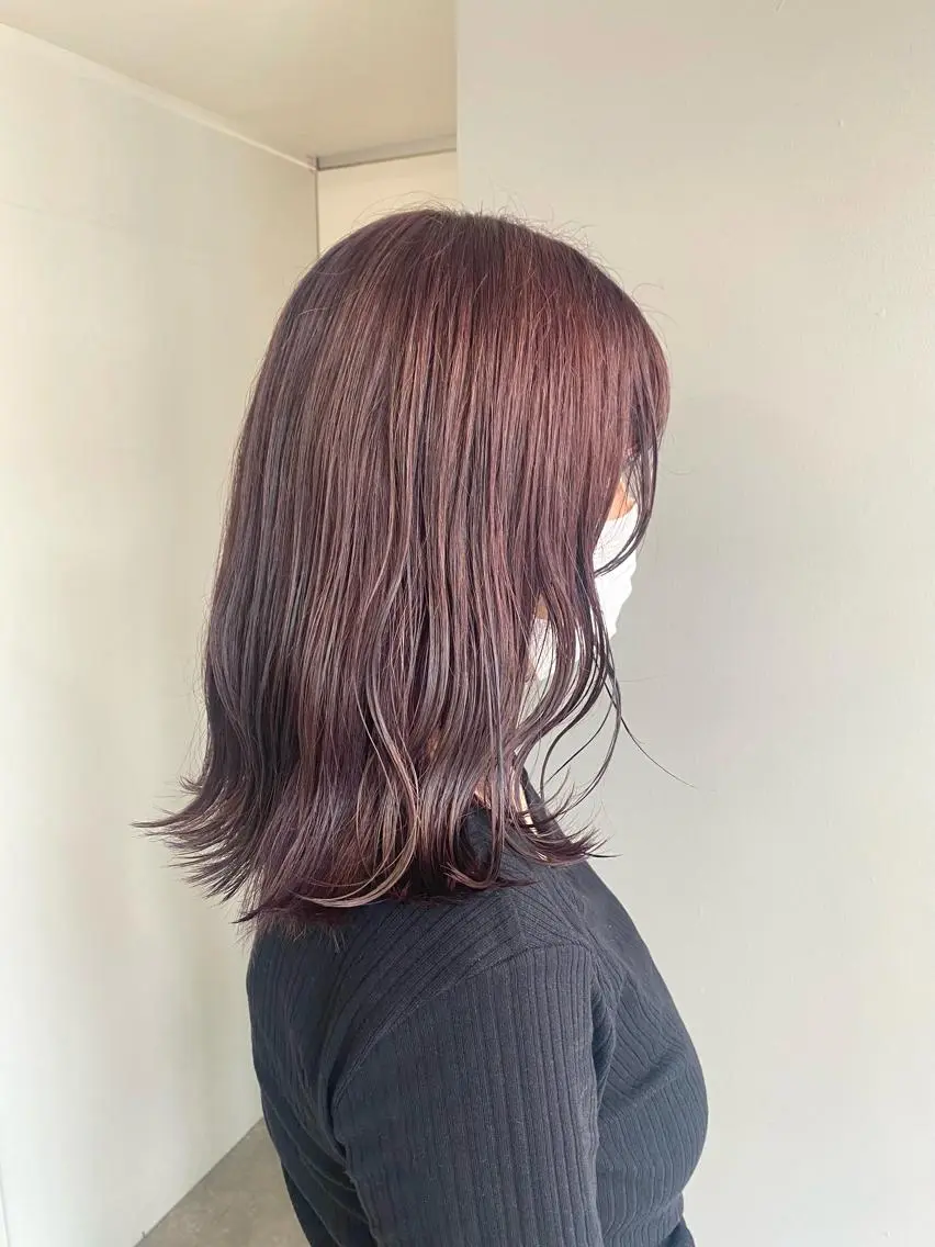 ミディアム カラー ヘアアレンジ パープルカラー シルバー ヘアカラー ボブ /ニュアンス/ satomi🧸💖のヘアスタイル