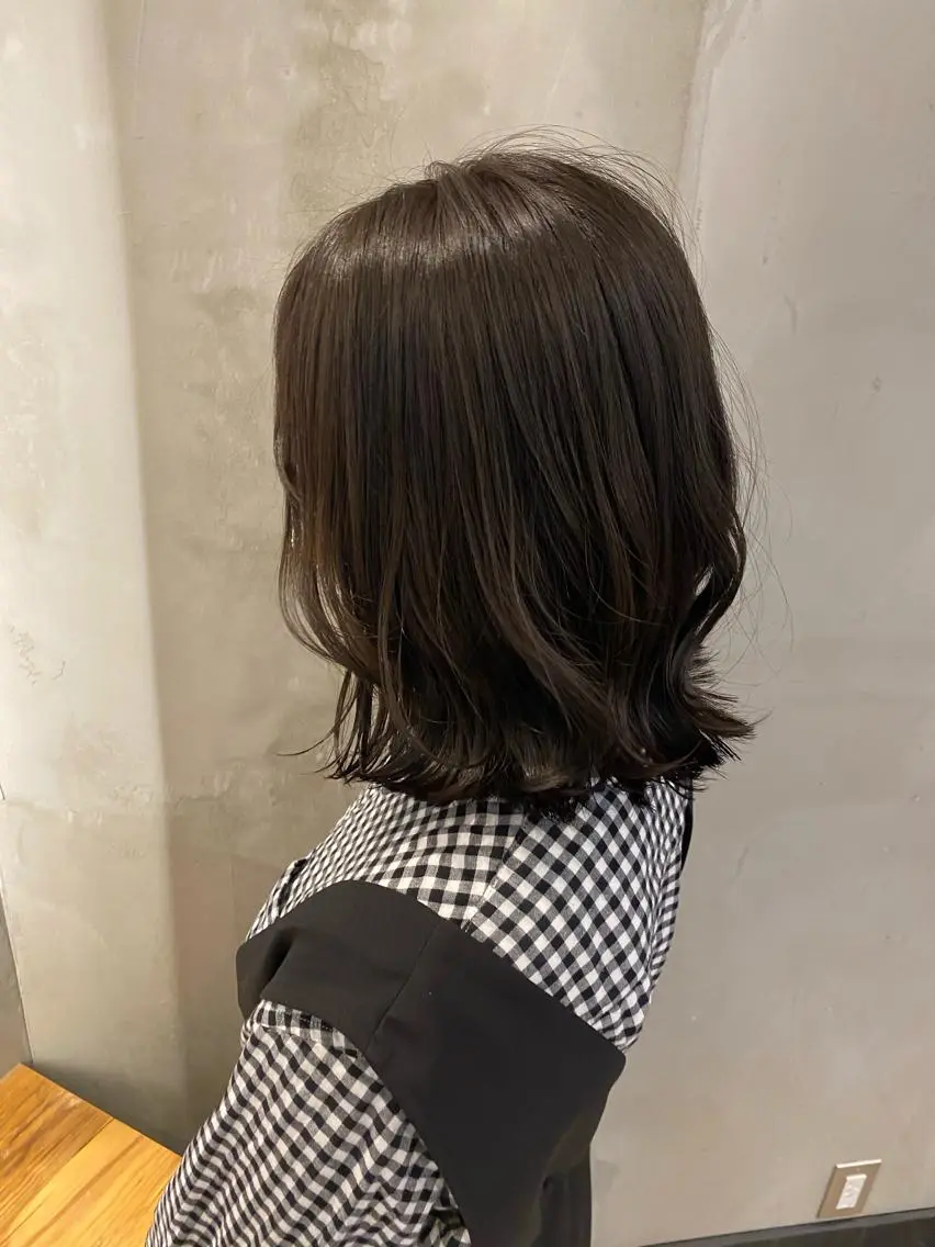 ミディアム カラー パーマ ヘアアレンジ ボブ くびれヘア ヘアカラー トリートメント 新宿/顔周りカット +レイヤー=しずく♩のヘアスタイル