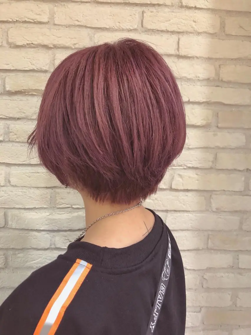 ショート カラー ピンクカラー 大平 美沙のヘアスタイル
