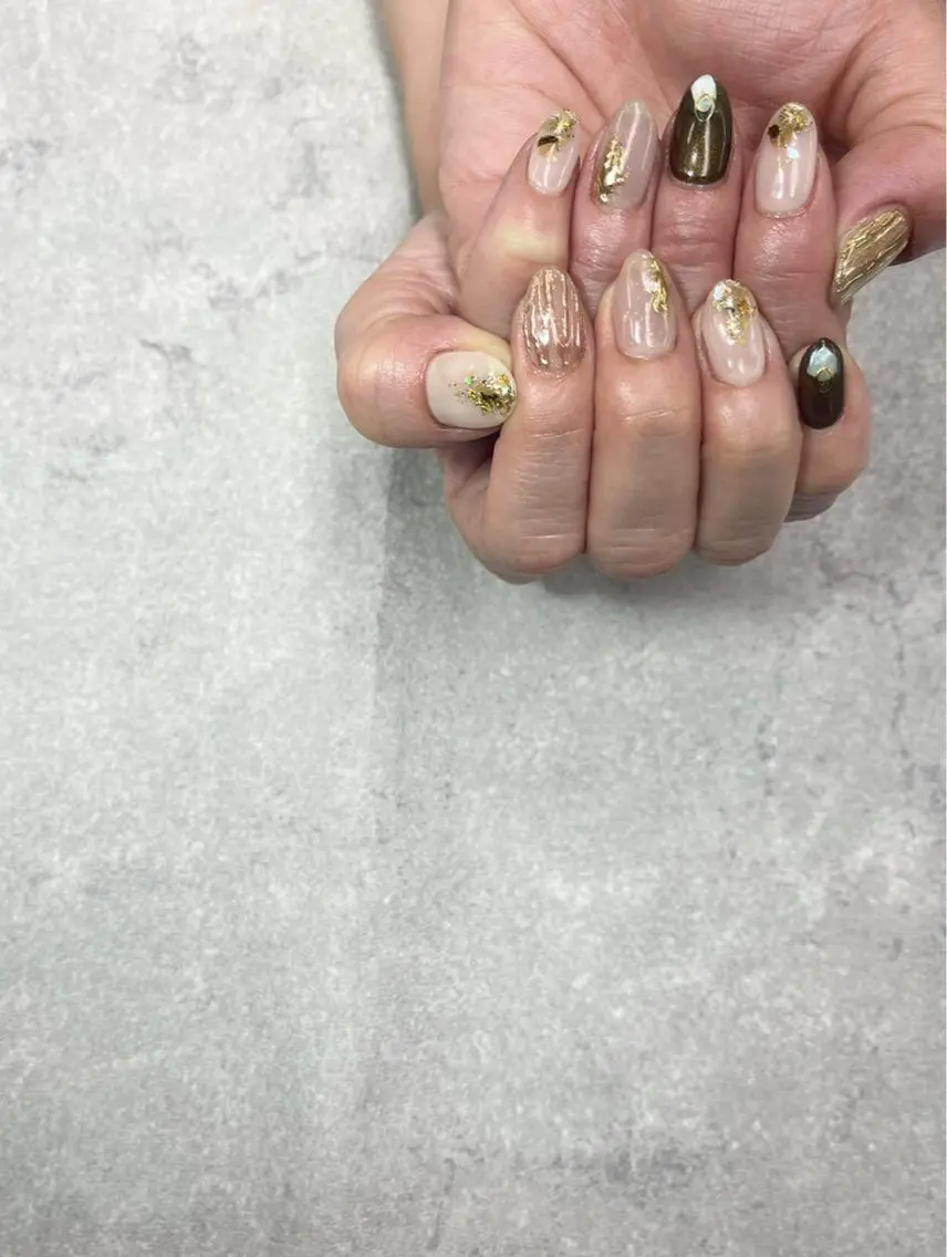 ネイル ミラーネイル ニュアンスネイル ハンドネイル ハンドケア FASTNAIL PLUS 新宿店のネイルデザイン