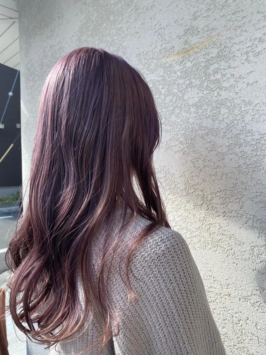 ロング カラー パープルカラー 三ノ宮美容室 see by merのヘアスタイル