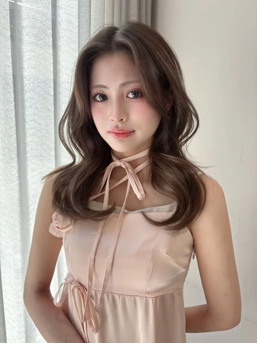 カラー セミロング 顔周りカット 韓国風ヘア 似合わせカット 小顔カット カット ヘアカラー トリートメント うるツヤ♡顔周り Satsuki୨୧のヘアスタイル