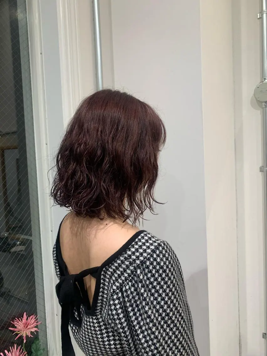 ミディアム カラー パーマ AMI🎀韓国ヘア 透明感カラーのヘアスタイル