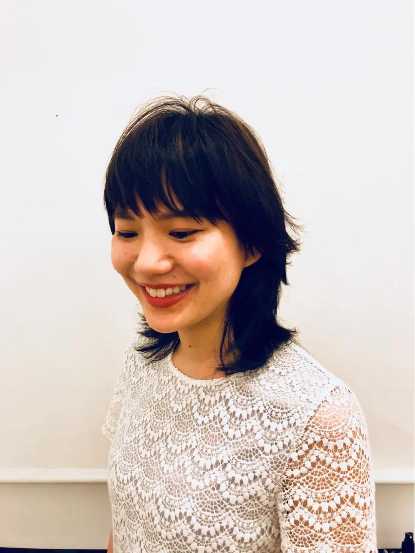 ミディアム ウルフカット カット トリートメント ブリーチカラー急募✨ KENICHIのヘアスタイル