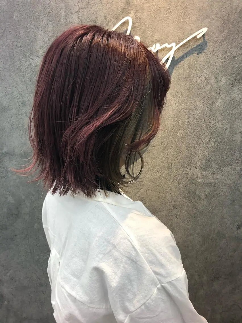 ショート ピンクブラウン Noyヨシモト ヒロトのヘアスタイル
