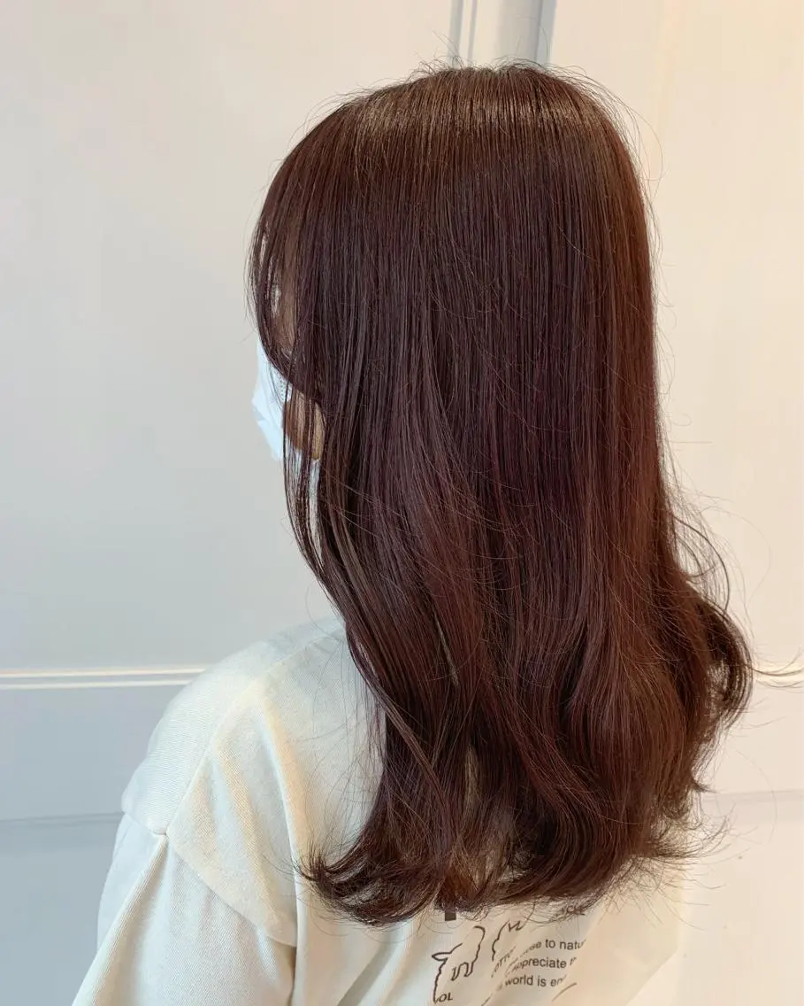 セミロング カラー ブラウンカラー カシス 坂 瑞希のヘアスタイル