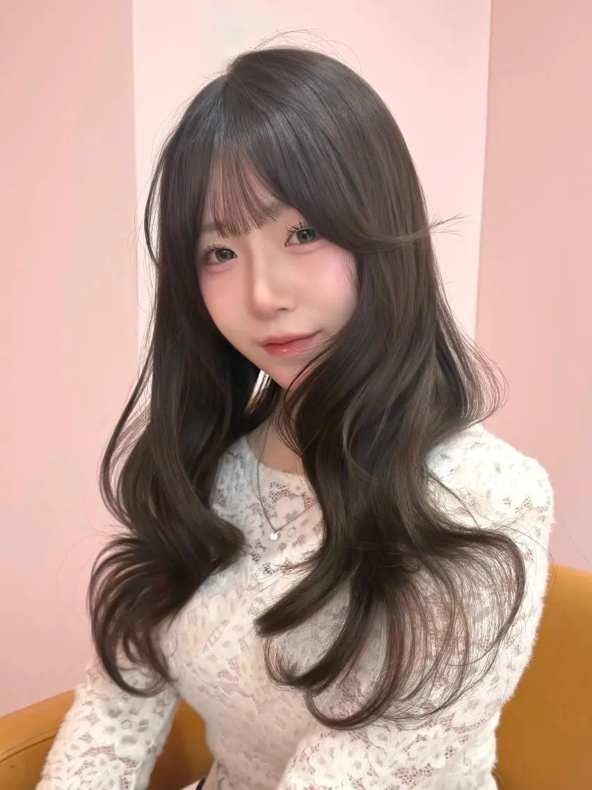 セミロング カラー ベージュカラー ブリーチ 透明感カラー グレージュ ブリーチなしカラー カット ヘアカラー 渋谷/韓国ヘア/ 顔まわり♡Ayakaのヘアスタイル