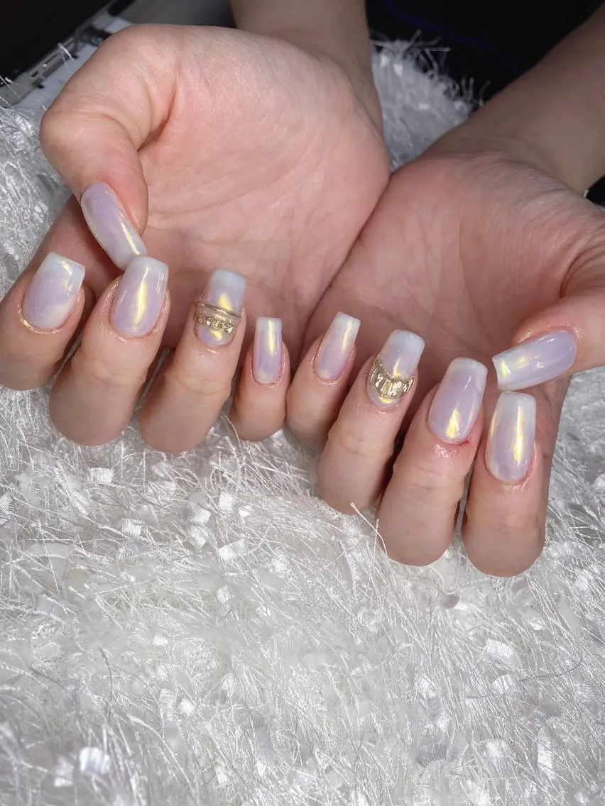ネイル オーロラネイル 長さ出し ジェルネイル グラデーション 韓国ネイル ハンドネイル Nail&eye Belire 新宿のネイルデザイン