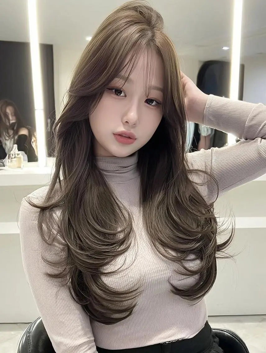 ロング カット ヘアカラー 肥後 有紗のヘアスタイル