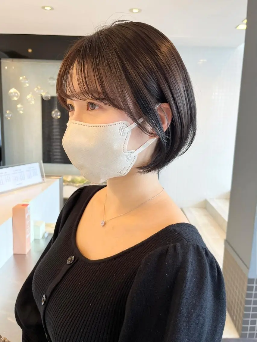 ミディアム カット ヘアカラー トリートメント 村本 千優のヘアスタイル