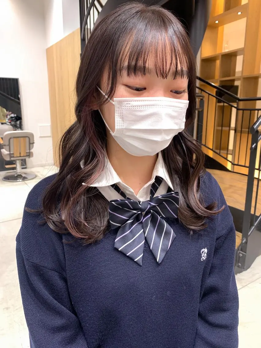 セミロング カラー ヘアアレンジ ヘアカラー トリートメント yuka .のヘアスタイル