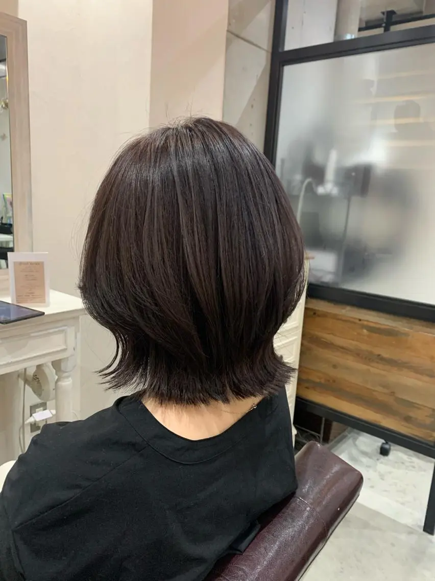 ミディアム カラー ヘアアレンジ カット ヘアカラー トリートメント kei🤎ベージュ /透明感カラー/博多のヘアスタイル