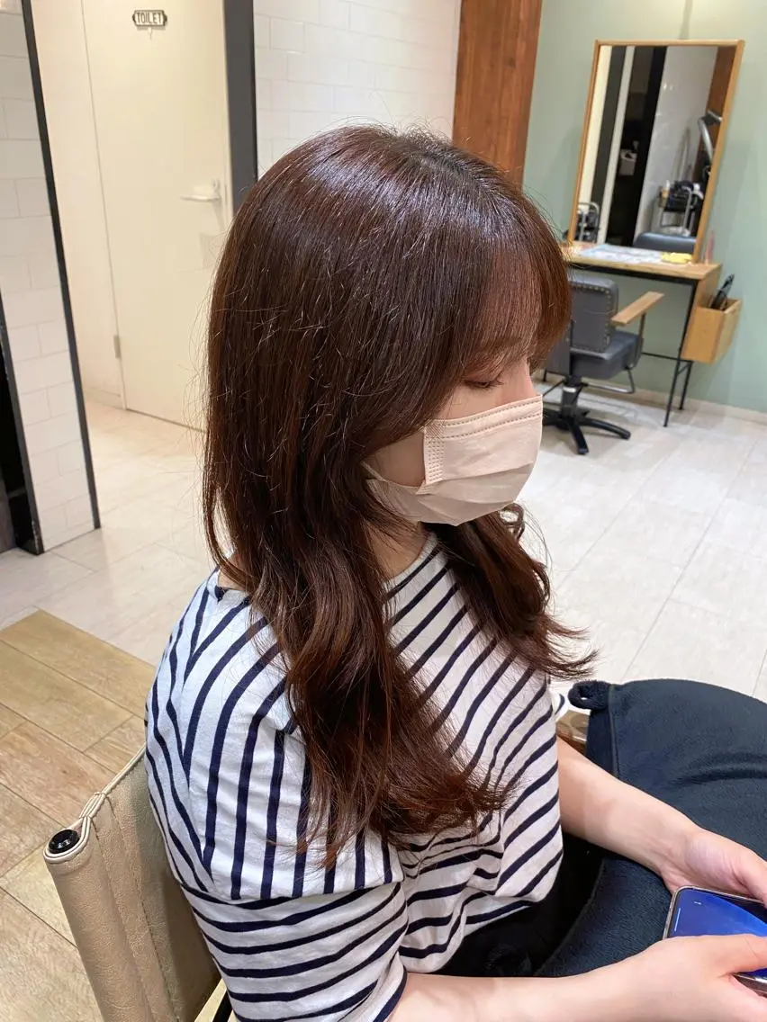 セミロング 韓国風ヘア レイヤーカット 韓国トレンドヘア しゅーやのヘアスタイル