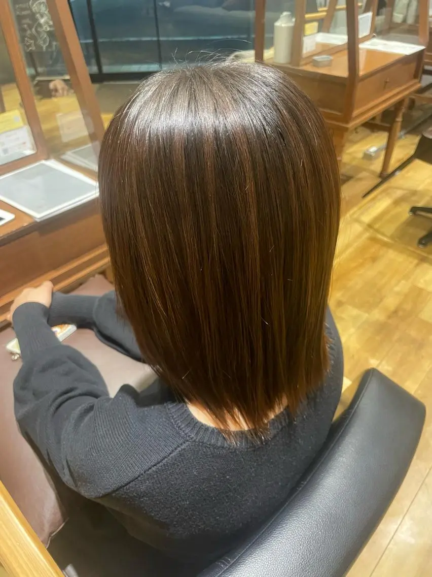 ミディアム パーマ 縮毛矯正 いまじゅく あおいのヘアスタイル