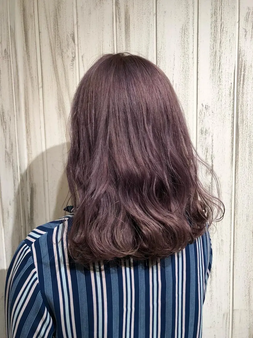 セミロング ピンクラベンダー 永井大樹✨ 透明感カラー✨のヘアスタイル