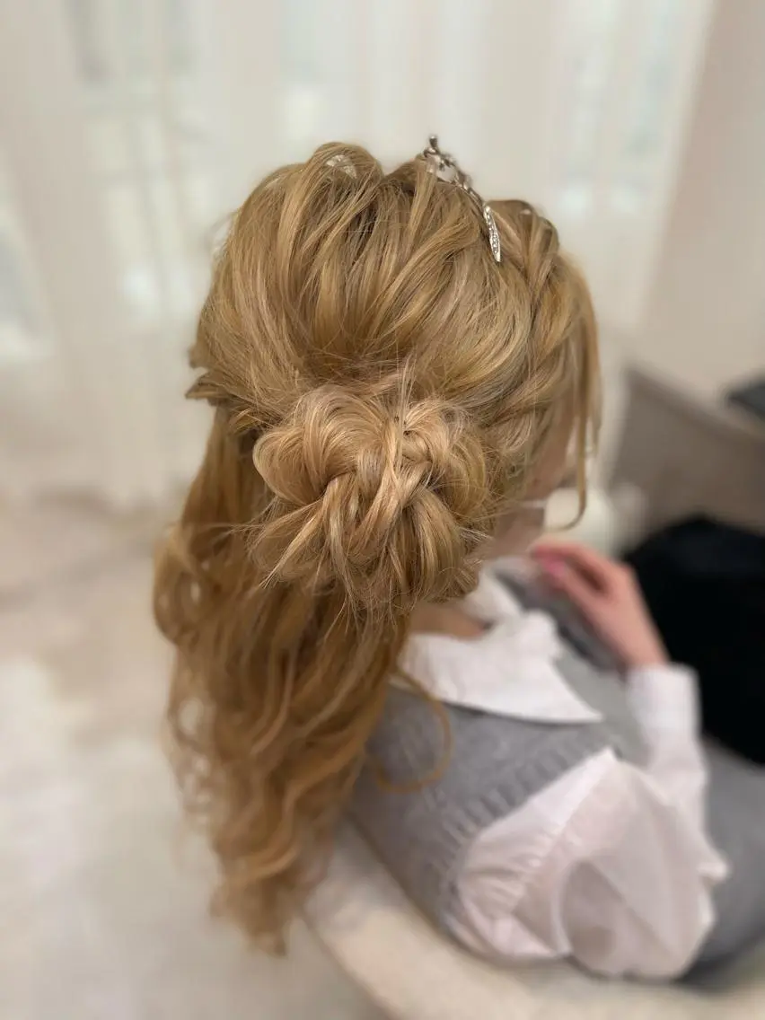 ヘアアレンジ ハーフアップ お団子ヘア Lien Michiのその他イメージ