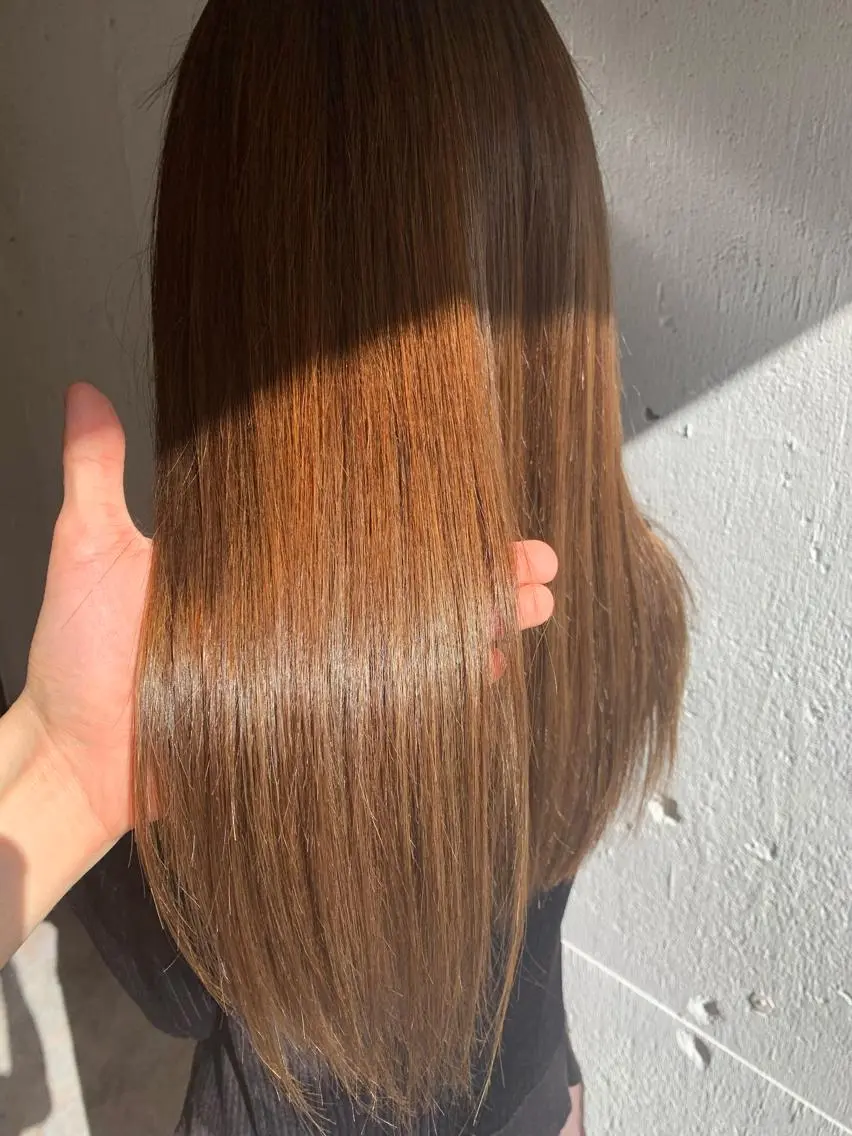 ロング カラー ベージュカラー ブラウンカラー ブラウンベージュ カット ヘアカラー 縮毛矯正 トリートメント 💛丁寧さNo.🥇 🧸片山智裕💛のヘアスタイル