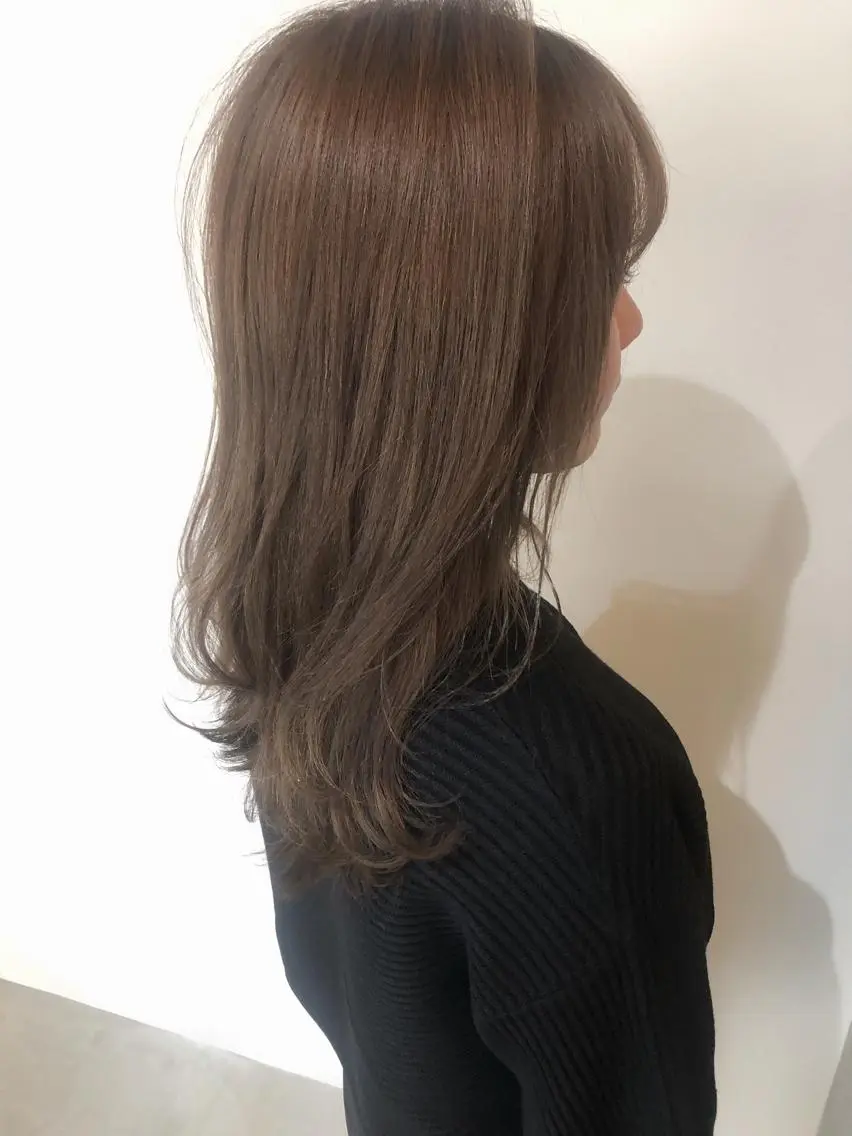 ロング アッシュ ボブ エクステ 外国人風カラー ハイライト カット ヘアカラー 夜23時まで予約🉑 reverieあきらのヘアスタイル