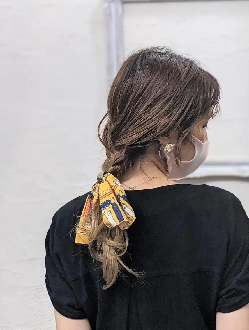セミロング ヘアアレンジ HIKARI＠ Ruheplatzのヘアスタイル