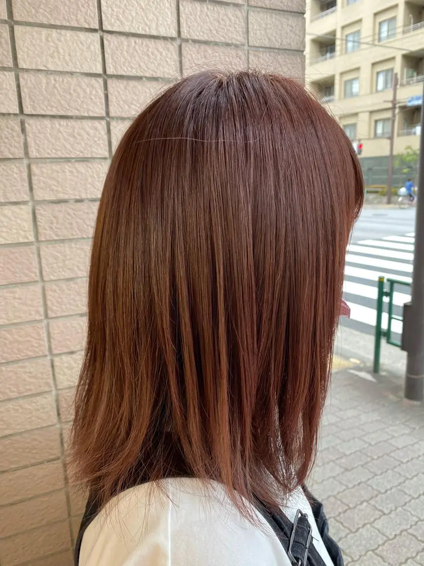 ミディアム カラー ブラウンカラー ピンクカラー ピンクブラウン ️🫧押上️🫧はな 🫧まとまるショートのヘアスタイル