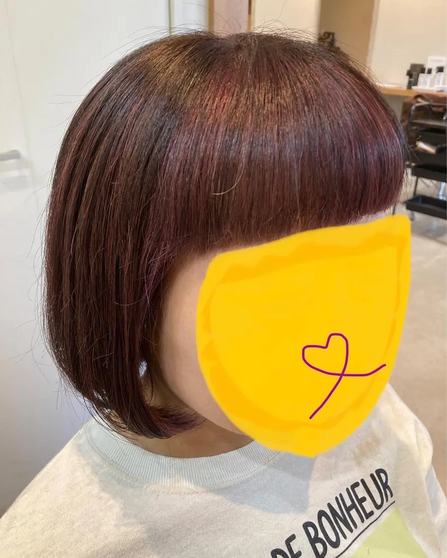 ショート カラー ミストバング インナーカラー 三島 有佳里のヘアスタイル