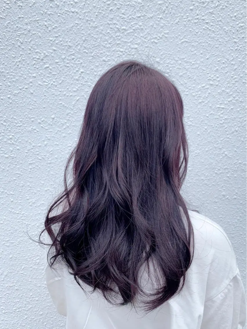 セミロング カラー パープルカラー 菅沼 まみのヘアスタイル