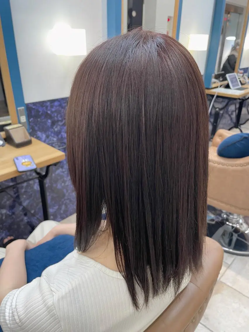 ミディアム カラー 透明感カラー ヘアカラー トリートメント 🍒透明感カラー/ 艶カラー/さくら🍒のヘアスタイル