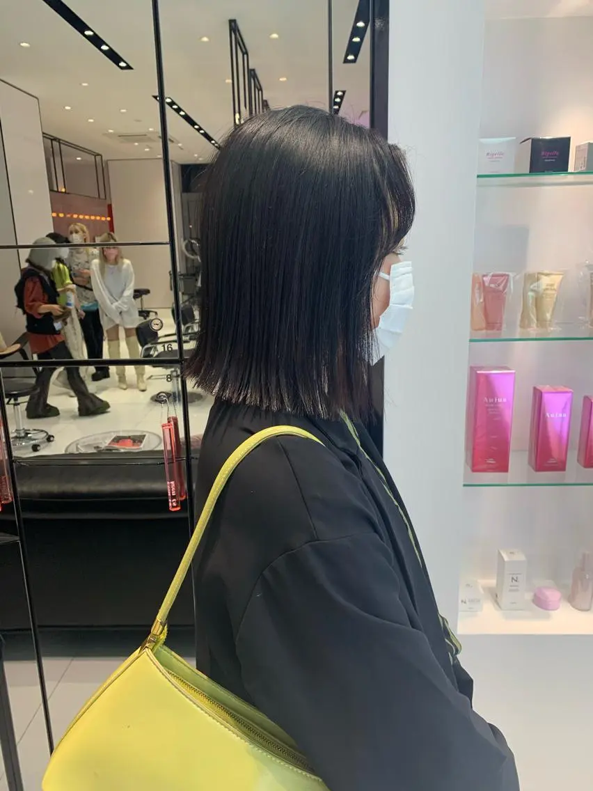 ミディアム カラー ヘアアレンジ 🎀透明感カラー 韓国ヘア🎀mahoのヘアスタイル