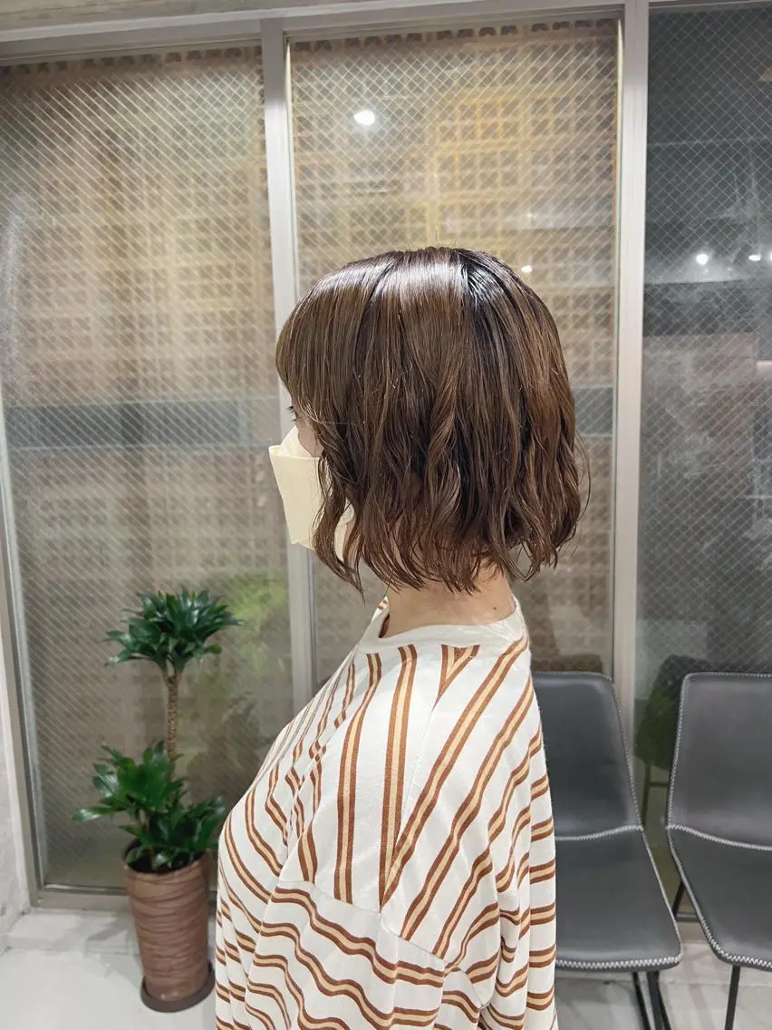 パーマ カット パーマ トリートメント ボブパーマコテ巻き風 パーマNo1深江秀平のヘアスタイル