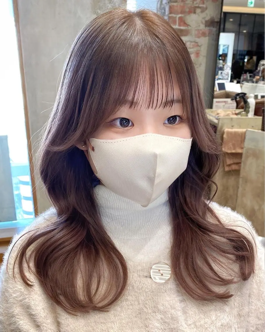セミロング カラー カット ヘアカラー トリートメント 顔まわりカット🌟 くびれヘア/寺門遥輝のヘアスタイル