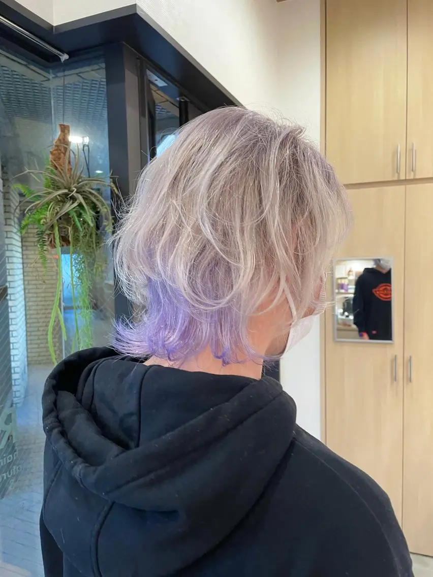 ショート カラー インナーカラー ウルフカット ヘアカラー トリートメント 城　健太郎 💎ハイトーンのヘアスタイル