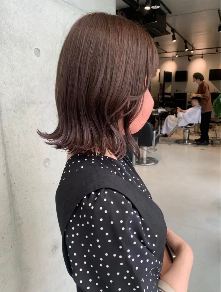 ミディアム カラー カット ヘアカラー トリートメント 透明感カラー✂︎ /縮毛矯正/YUKAのヘアスタイル