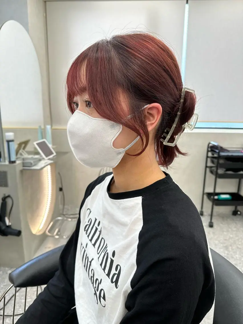 ミディアム エクステ 顔周りカット 髪質改善 韓国風ヘア トリートメント ヘアカラー トリートメント Lond  mare 🦋ayana🦋のヘアスタイル