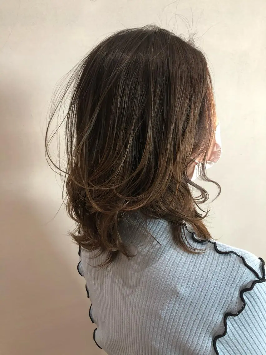 セミロング 水谷 竜也のヘアスタイル