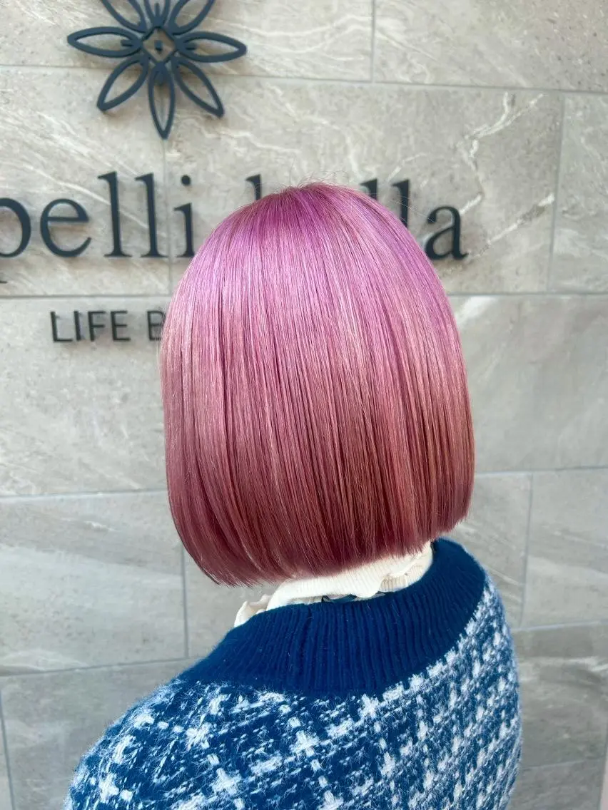 ショート カラー ブリーチ デザインカラー ダブルカラー ピンクカラー 髪質改善 デザインカラー🌈 🌸SAKURA🌸のヘアスタイル