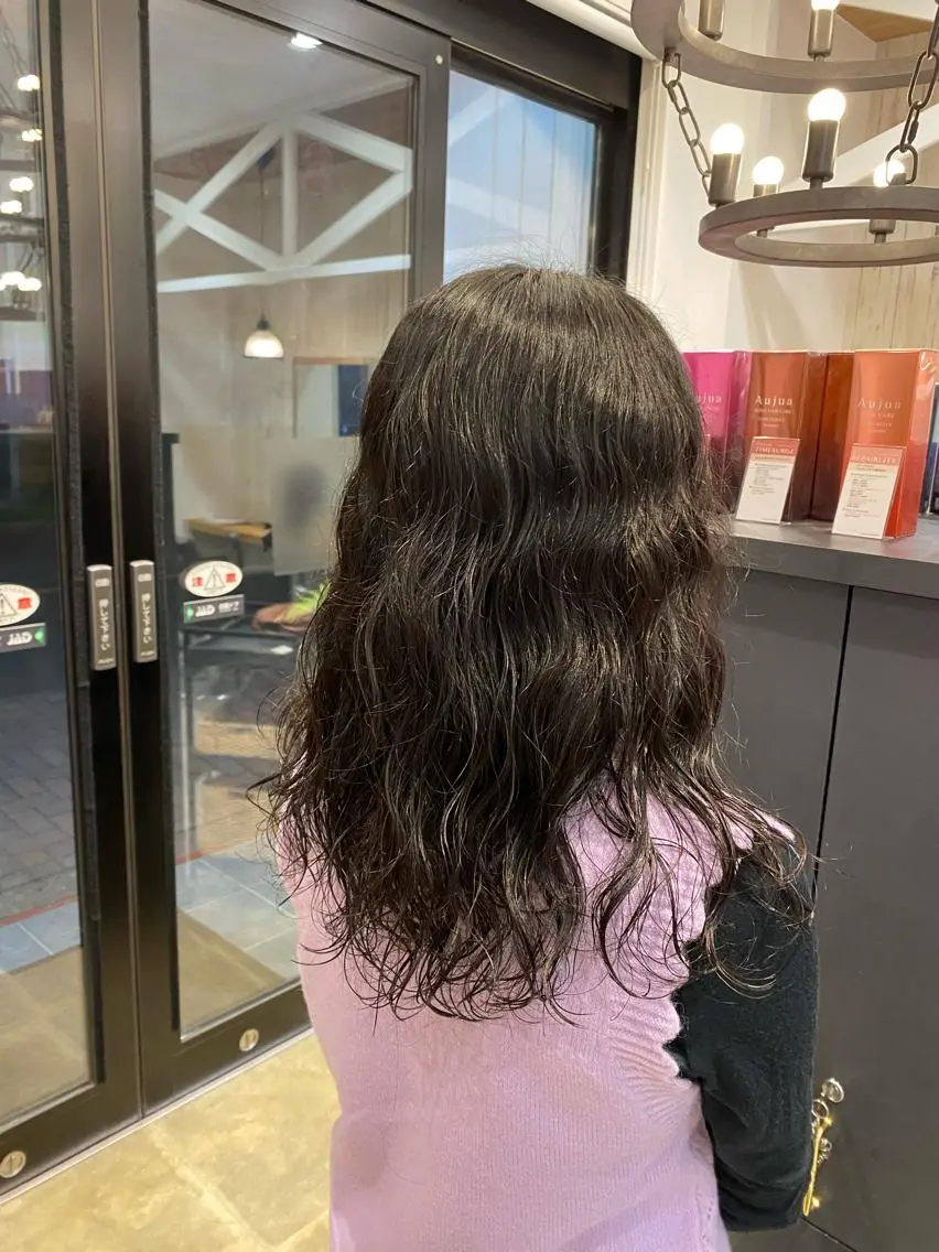 ロング パーマ デジタルパーマ 柴田 枝利子のヘアスタイル