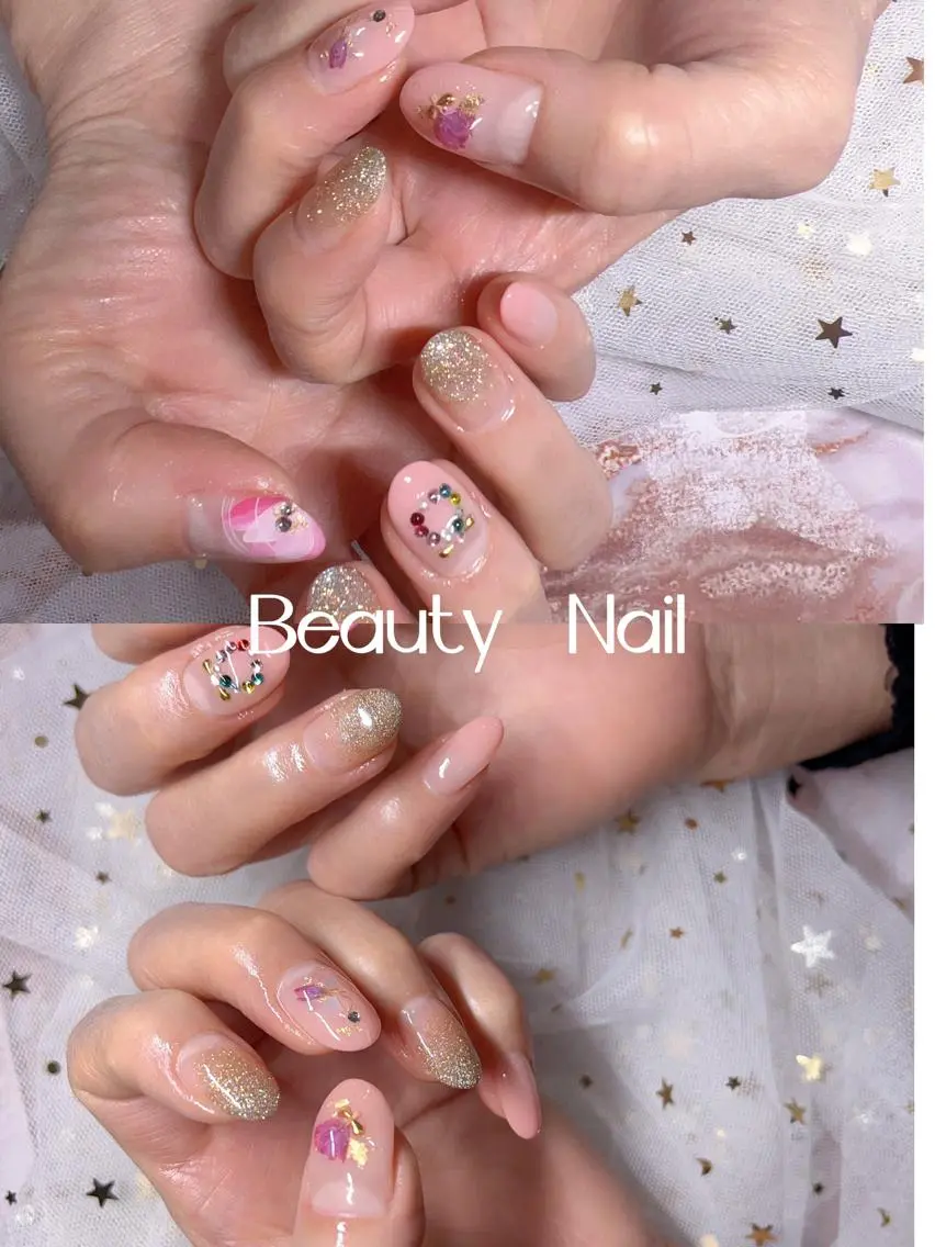 ネイル 長さ出し ジェルネイル Moonstone Salonのネイルデザイン
