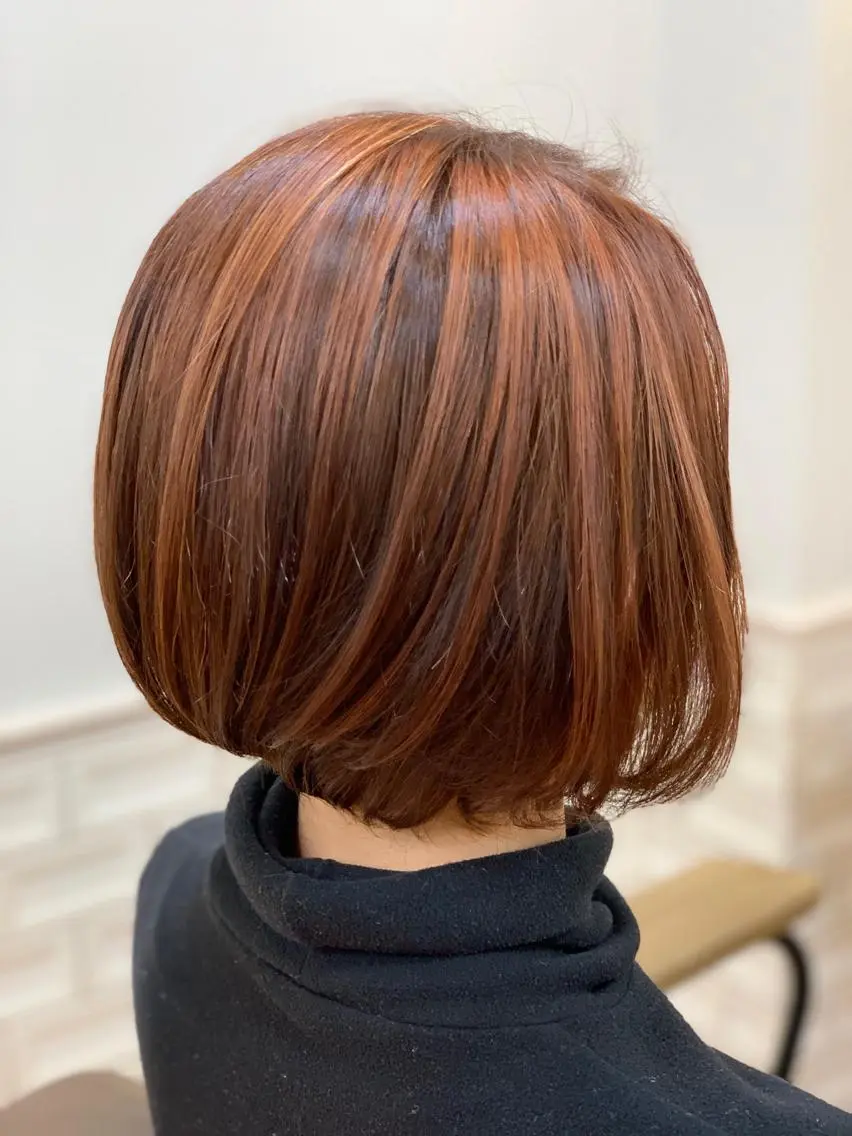 ショート 丸みショート ハイライト ショートヘア カット ヘアカラー カットが得意✨ 川元裕範(ヒロノリ)のヘアスタイル