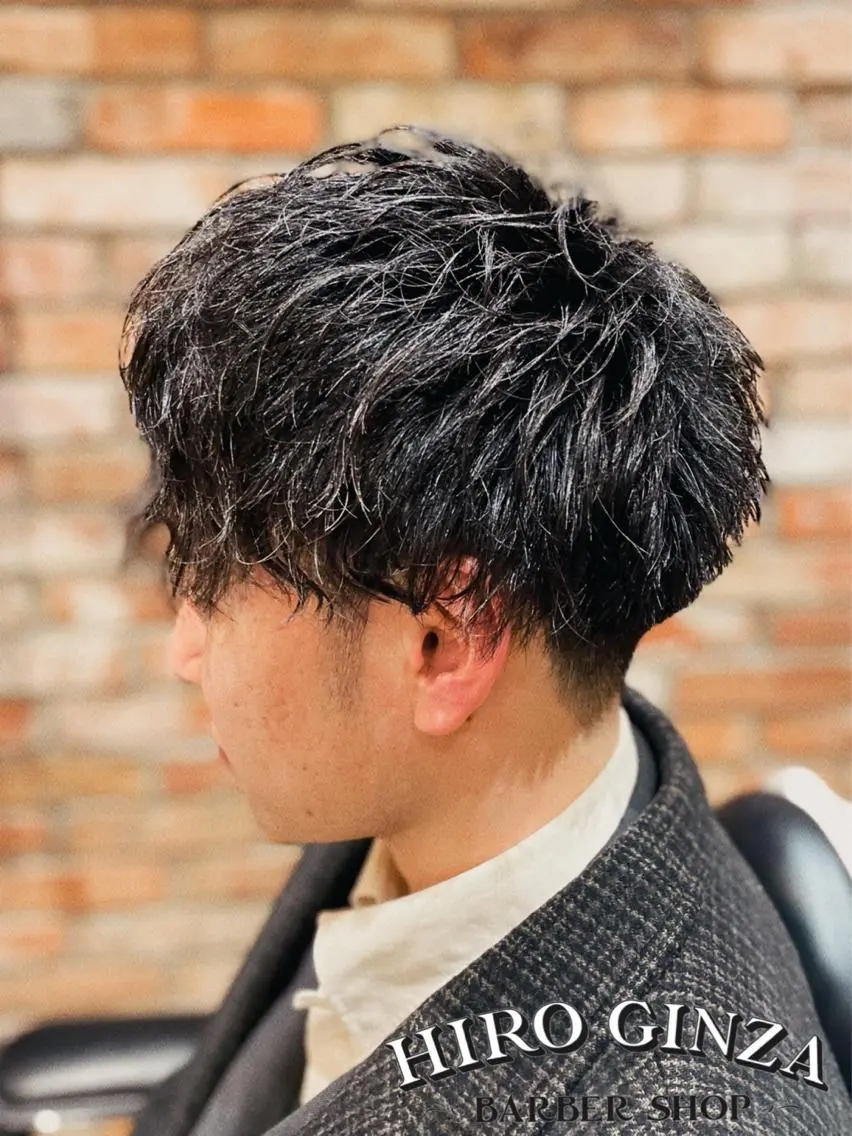 ミディアム パーマ メンズ ミディアムパーマ メンズパーマ ツイストスパイラルパーマ スパイラルパーマ ヒロ銀座 石川 昂のヘアスタイル