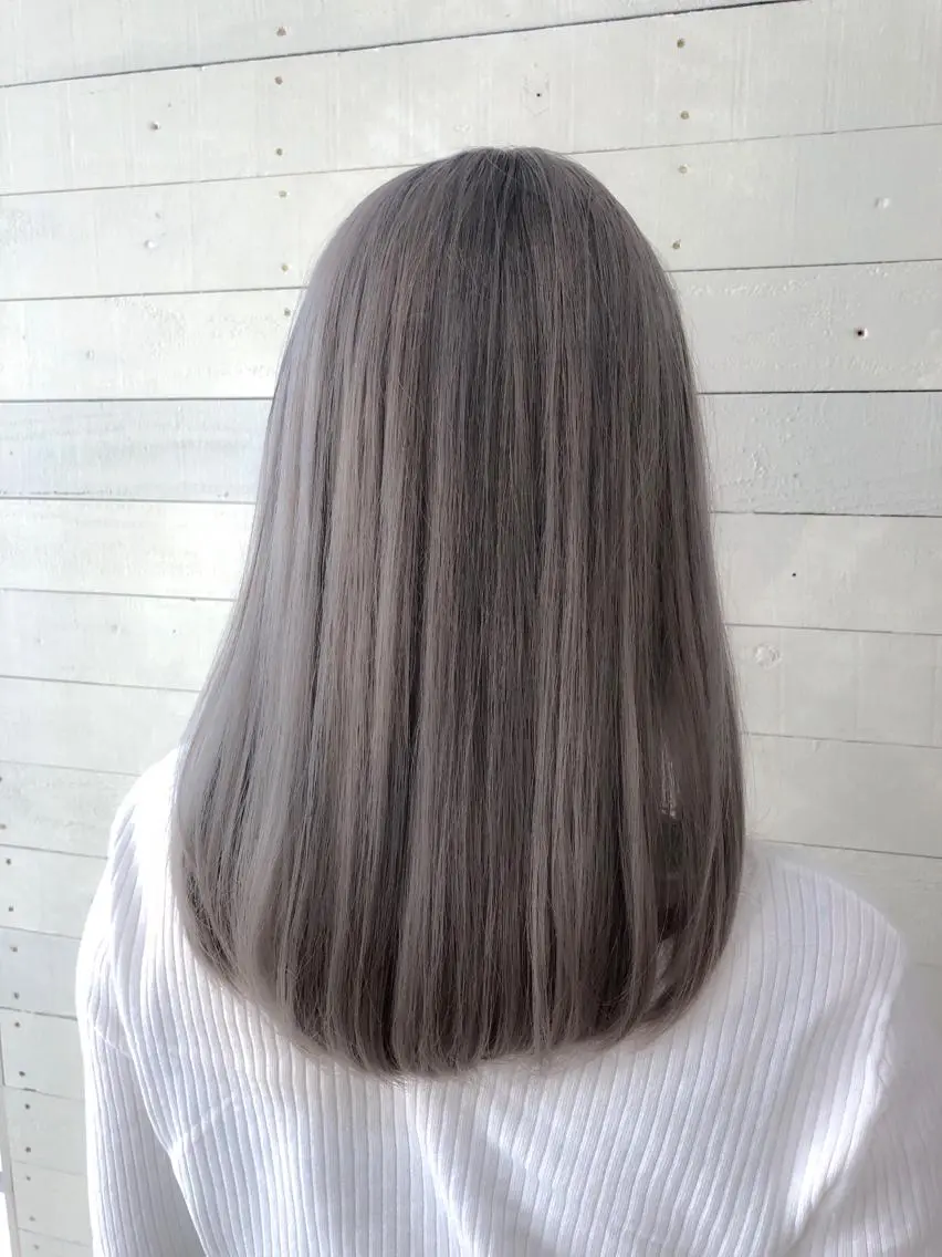 セミロング カラー ヘアアレンジ ベージュカラー 濱田 ヒデキのヘアスタイル