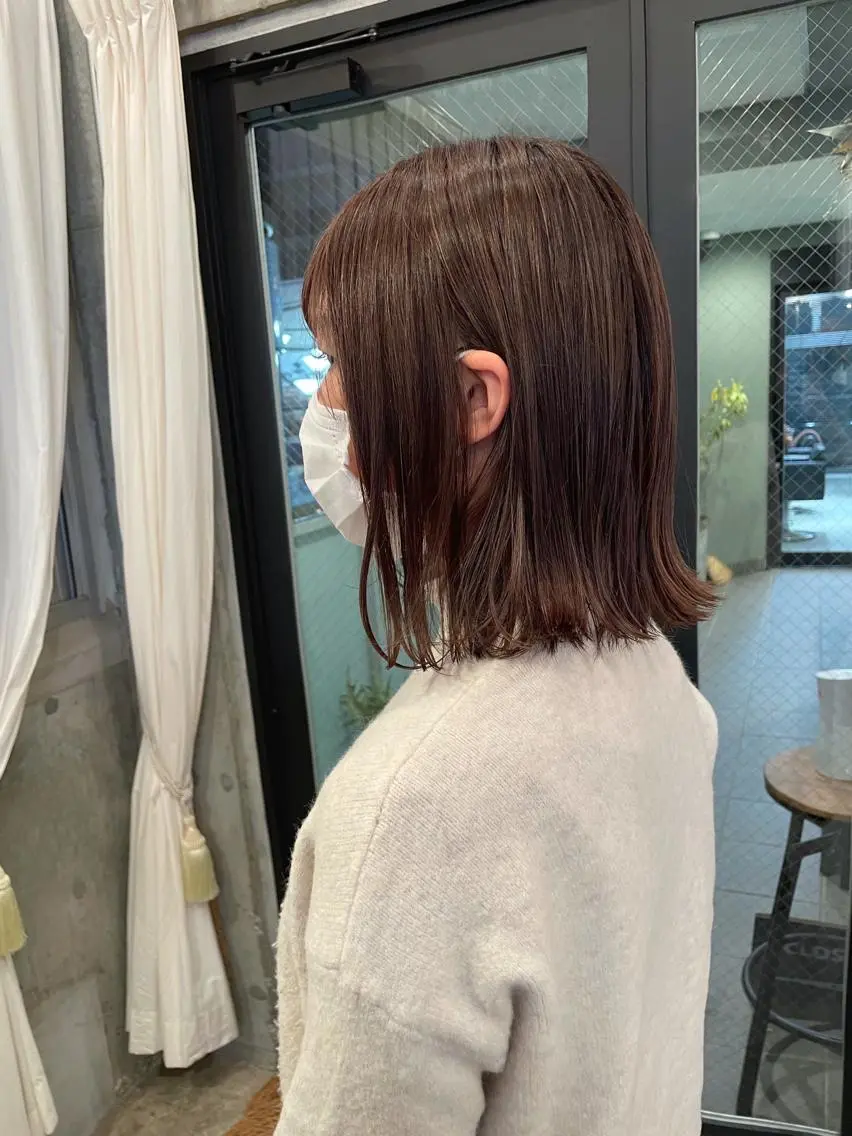 ミディアム カラー カット ヘアカラー トリートメント HIROKI ”博多 /ボブのヘアスタイル