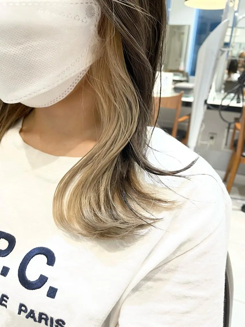 ミディアム カラー ベージュカラー ホワイトベージュ ヘアカラー トリートメント 🦖鶴岡 香純🦖のヘアスタイル