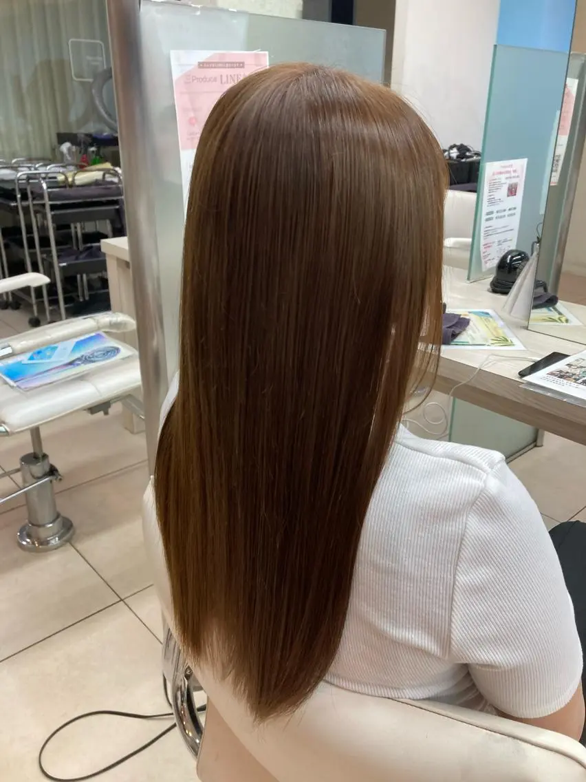 ロング カラー 🫧ダメージレス🫧 カラー&縮毛矯正のヘアスタイル