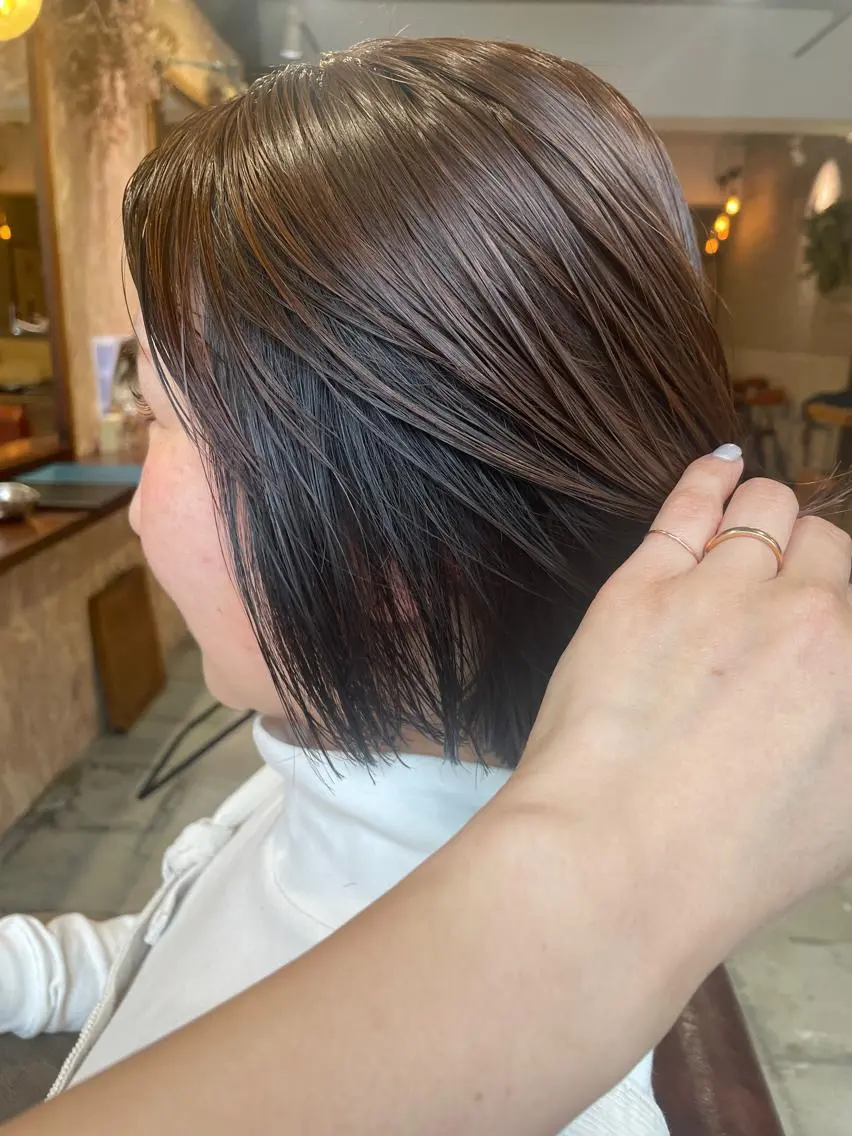ミディアム カット ヘアカラー トリートメント ayane⭐️ボブ・ ショート・パーマのヘアスタイル